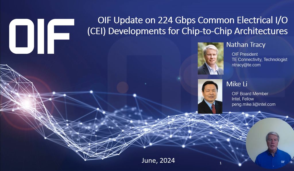 OIF Update on 224 Gbps Common Electrical l/O(CEI) Developments for Chip-to-Chip Architectures